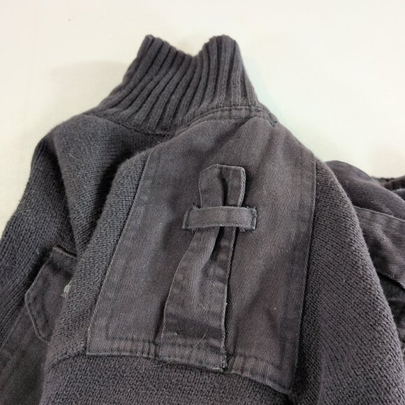 Angelo Litrico Men's L Large Sweater Full Zip Collared Gray 100% Cotton Knit - Picture 13 of 15